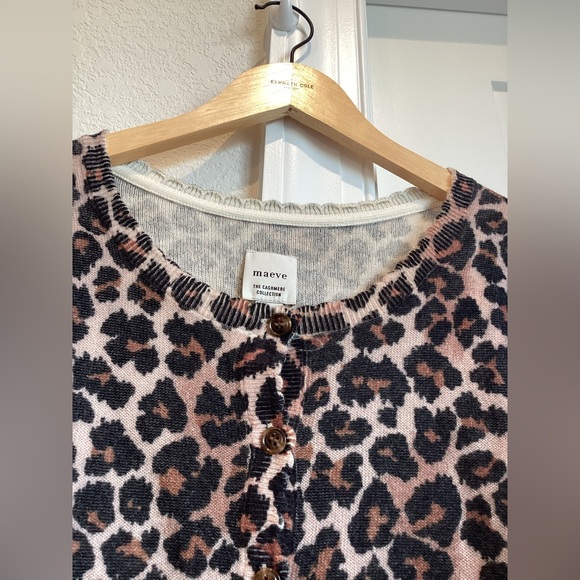 🐆Anthroplogie CASHMERE Puff-Sleeve Cardigan Sweater Maeve NEW Medium - Picture 7 of 15